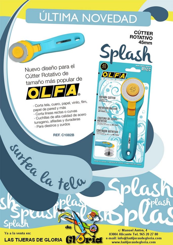 Cutter OLFA Splash Aqua 45 mm cuter rotativo olfa aqua splash